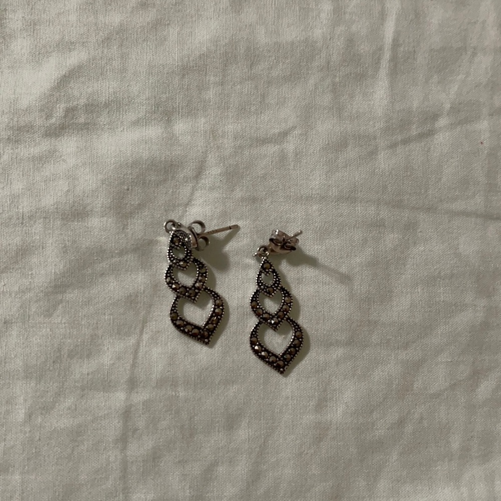 Three heart drop earrings. Never worn!